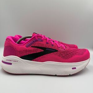 Brooks Ghost Max Womens Size 12 Pink White Running Shoes Sneakers Mens Size 10.5